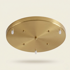 Platine de plafond ronde dorée pour suspensions multiples