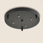 Platine de plafond ronde noire pour suspensions multiples
