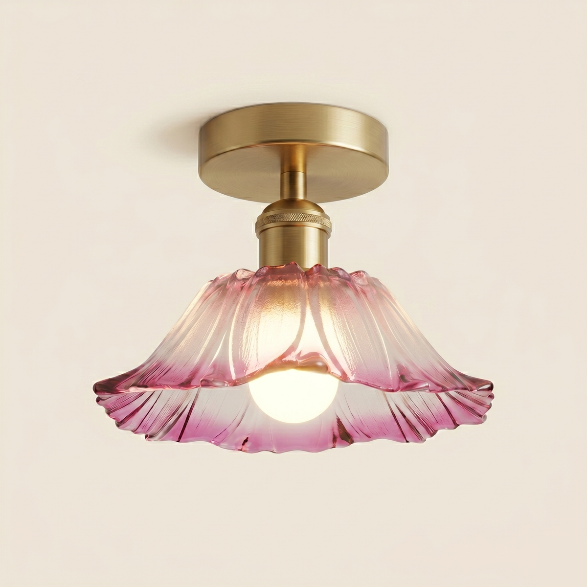 Suspension fleur en verre vintage