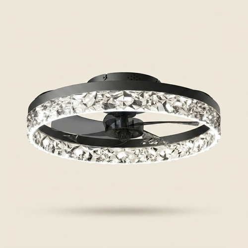 Ventilateur de plafond compact LED cristal
