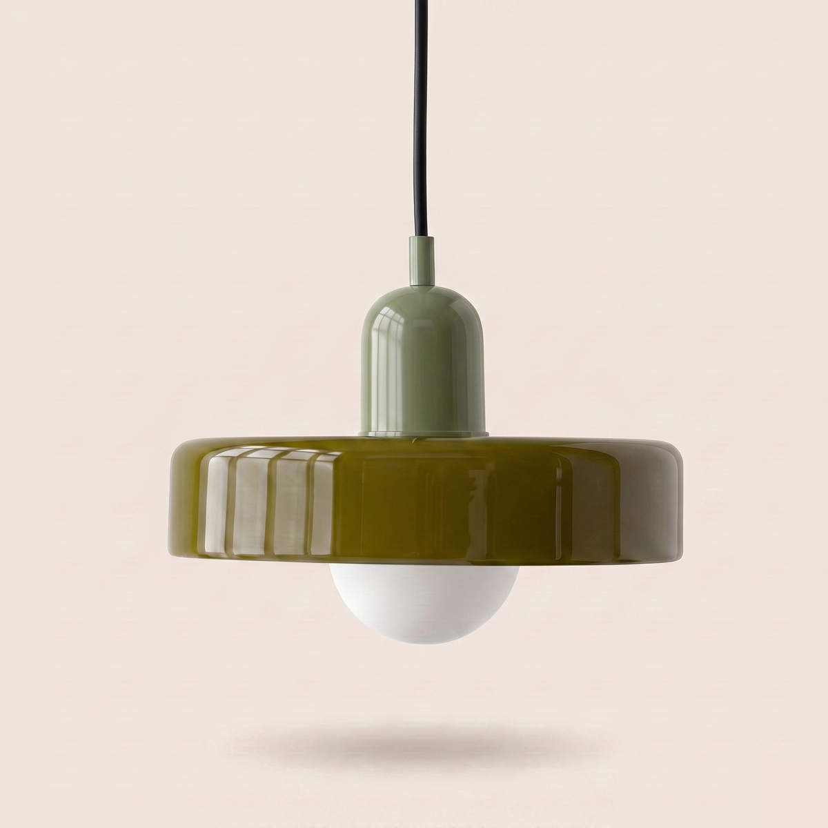 Suspension vintage verre soufflé et métal