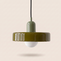 Suspension vintage verre soufflé et métal