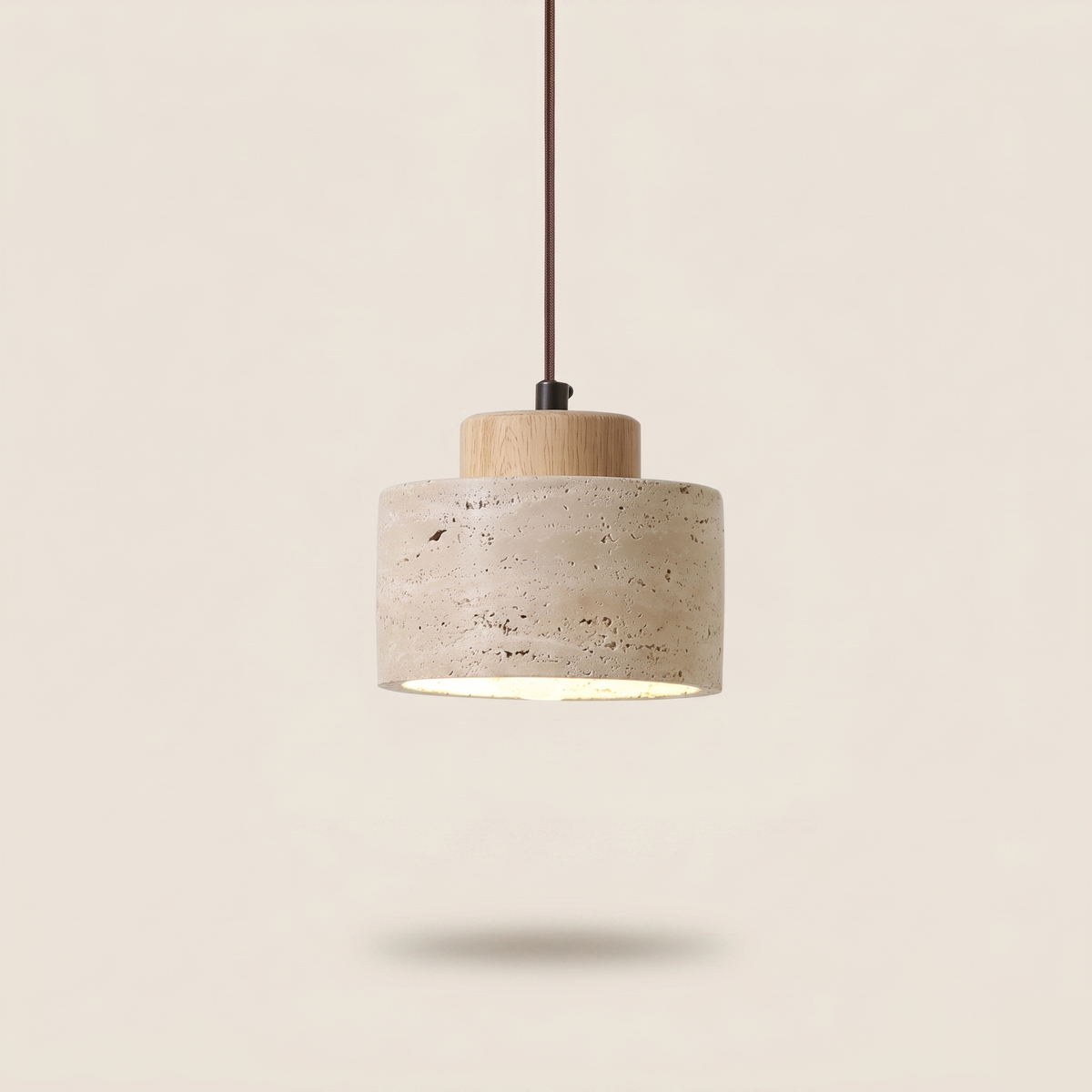 Lustre pierre et bois wabi-sabi