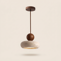 Suspension vintage bois et pierre