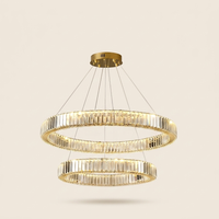 Lustre cristal et métal taillés doré
