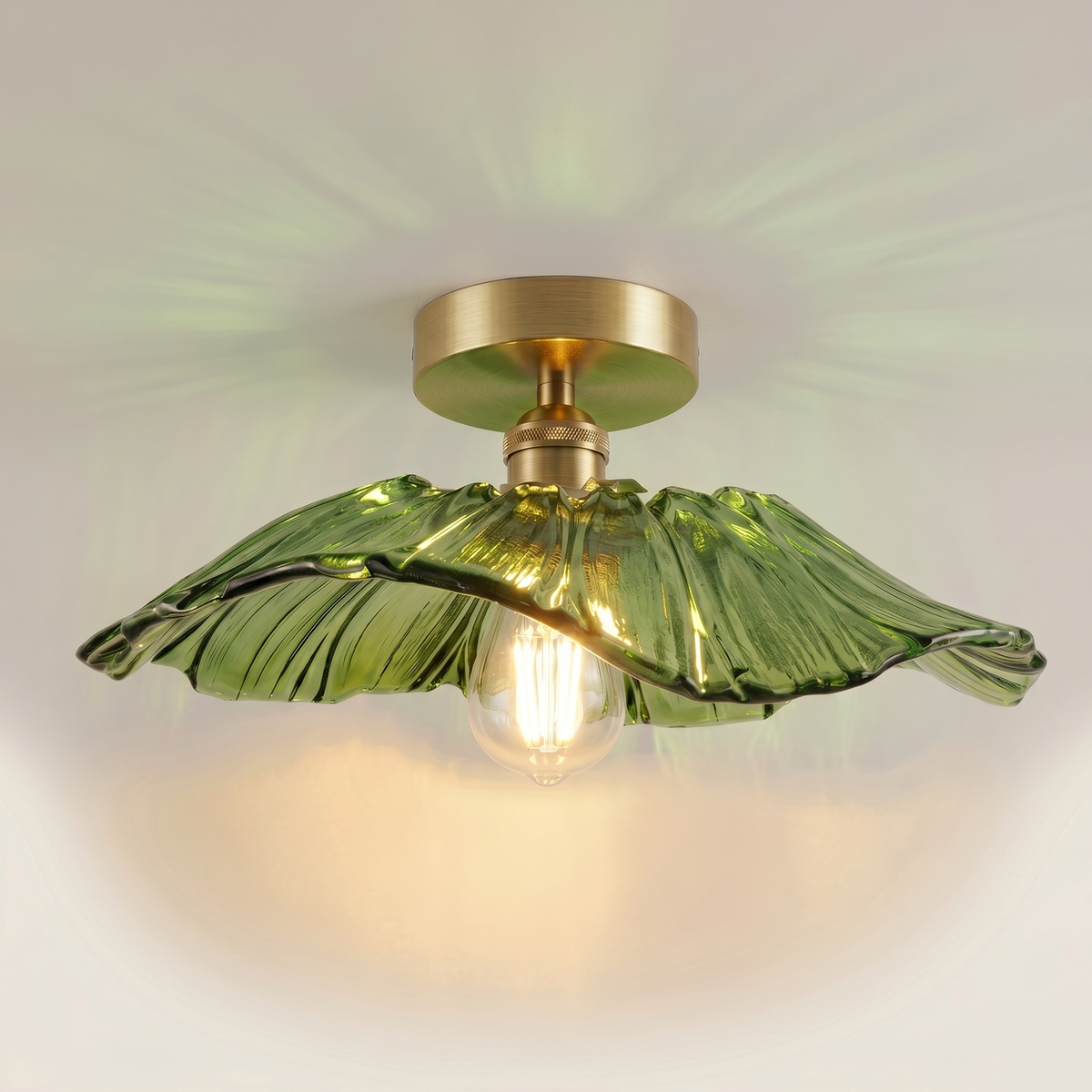 Suspension fleur en verre vintage