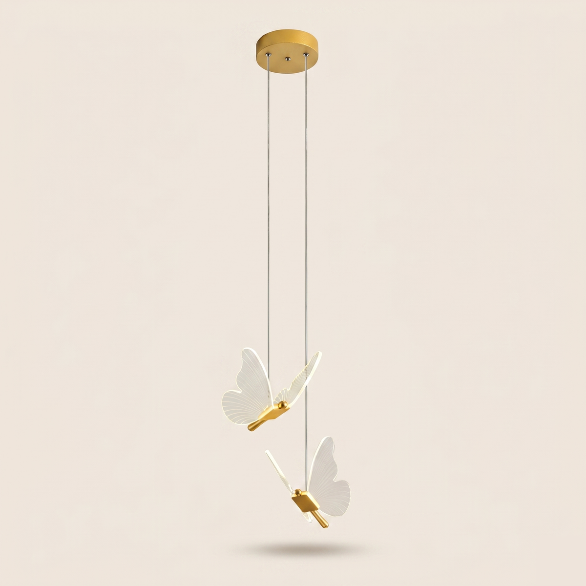 Suspension papillon métal doré