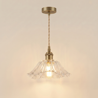 Suspension fleur en verre vintage