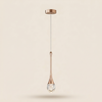 Suspension cristal soufflé et métal