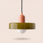 Suspension Auréole coloris rose et vert thé