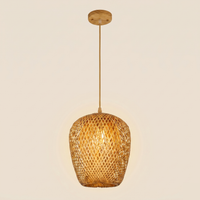 Suspension rotin et bambou tressés scandinave
