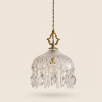 Lustre vintage verre et métal