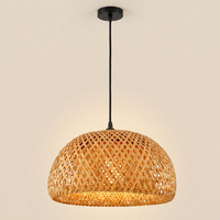 Suspension rotin et bambou tressés scandinave