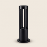 Borne extérieure LED IP65 aluminium noire, modèle rond