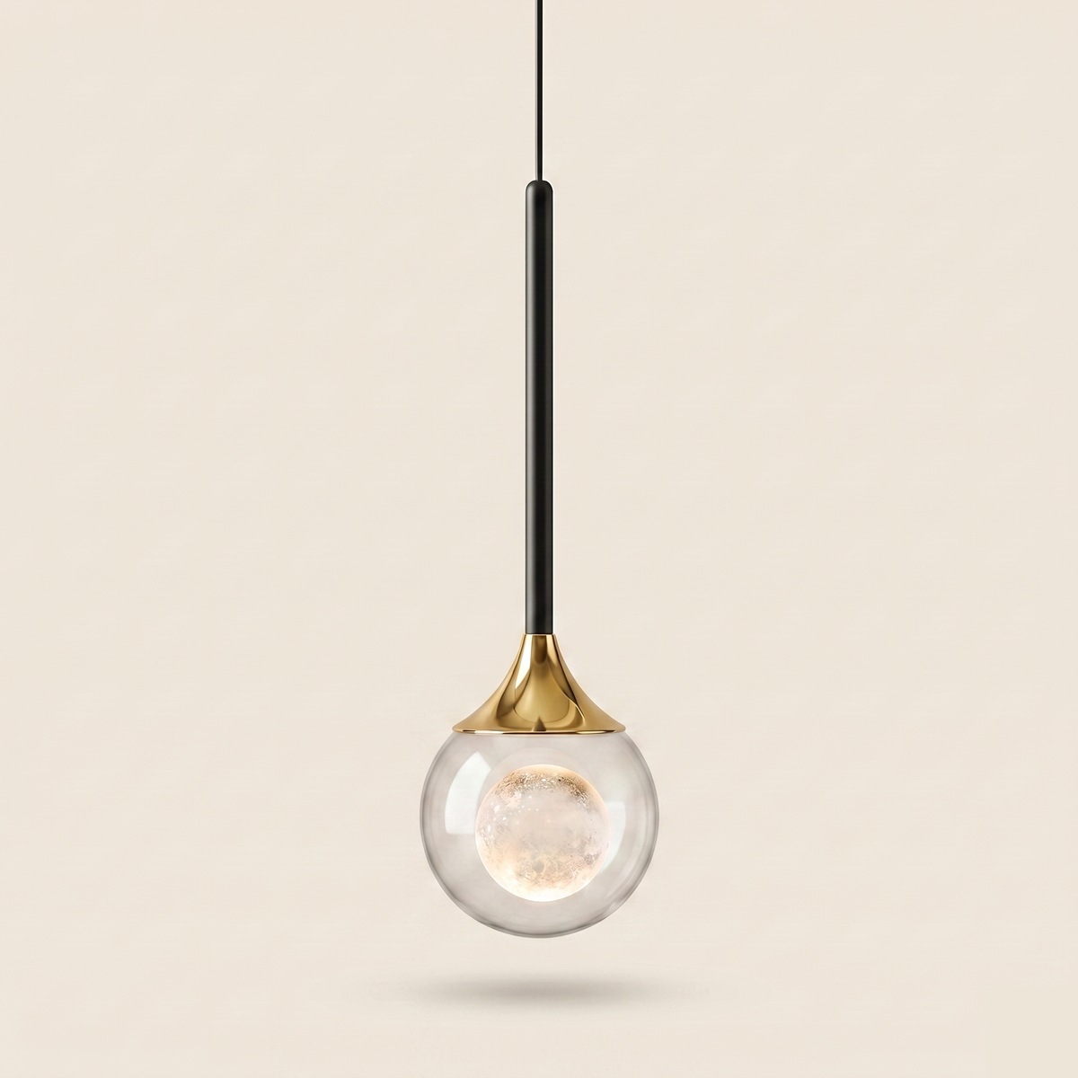 Suspension luxe verre et métal