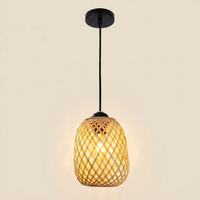 Suspension rotin et bambou tressés scandinave
