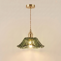 Suspension fleur en verre vintage