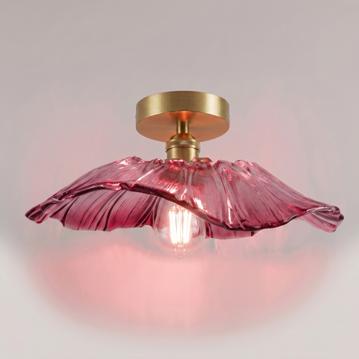 Suspension fleur en verre vintage