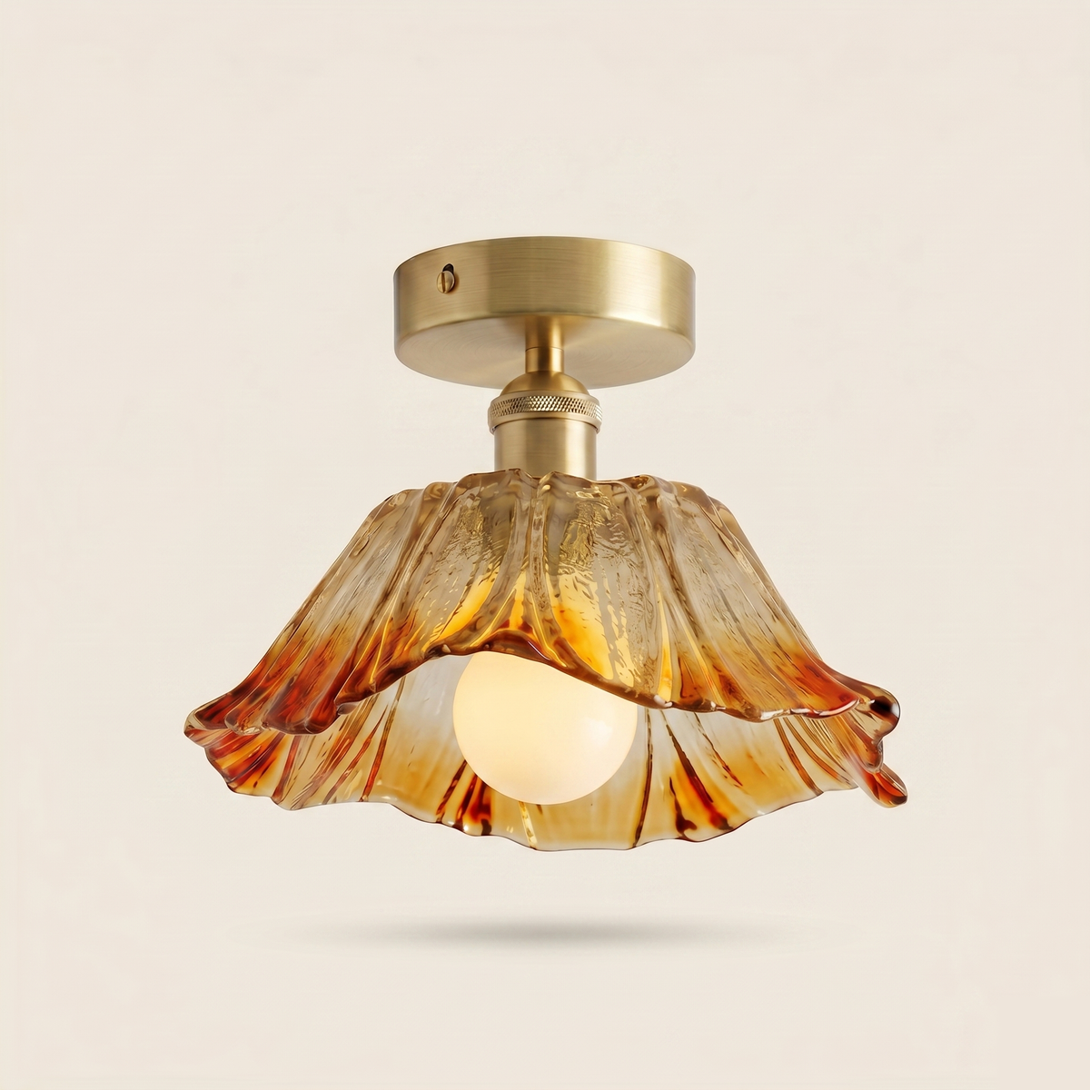 Suspension fleur en verre vintage