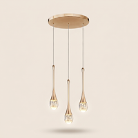 Suspension cristal soufflé et métal