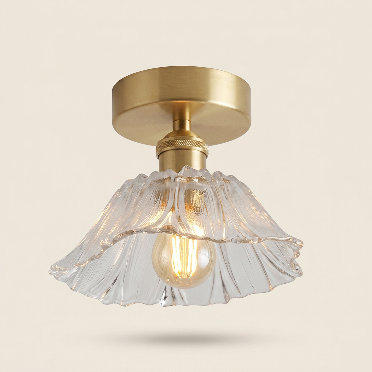 Suspension fleur en verre vintage