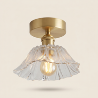 Suspension fleur en verre vintage