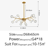 Lustre LED 54 branches noires éclairant une cage d'escalier