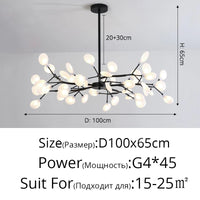 Lustre LED noir 18 branches modèle B installé dans un loft