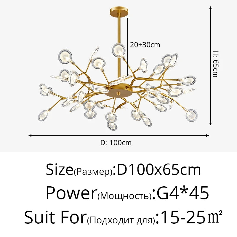 Lustre LED nordique installé en grande hauteur sous plafond