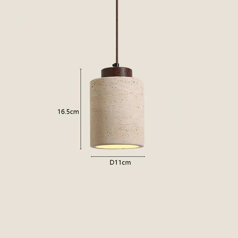 Lustre pierre et bois wabi-sabi