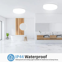 Plafonnier LED rond, ambiance soir au-dessus d'une table ambiance chaleureuse