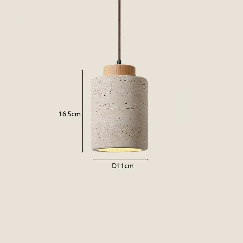 Lustre pierre et bois wabi-sabi