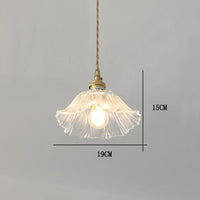 Suspension fleur vintage verre coloré E27, vue rapprochée de la structure ambiance chaleureuse