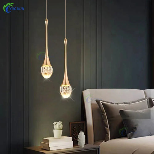 Suspension cristal bulles E27, installé dans cuisine contemporain ambiance chaleureuse