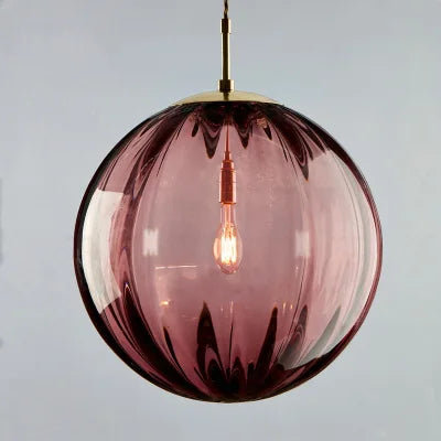 Rosace de plafond de la suspension boule verre, finition métal noir