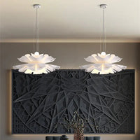 Lustre chambre style crème français nordique, vue de face chambre cosy