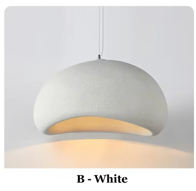 Lustre LED wabi-sabi tube 30-60 cm, installé en salle à manger cosy ambiance chaleureuse