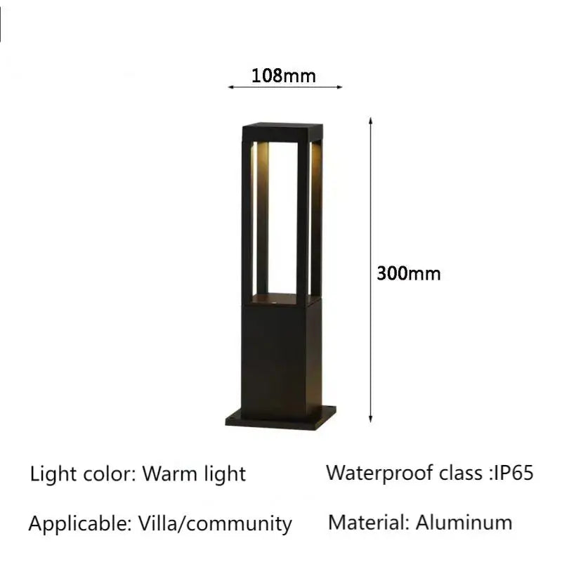 Luminaire extérieur LED IP65 jardin, détail de la finition et du matériau ambiance chaleureuse
