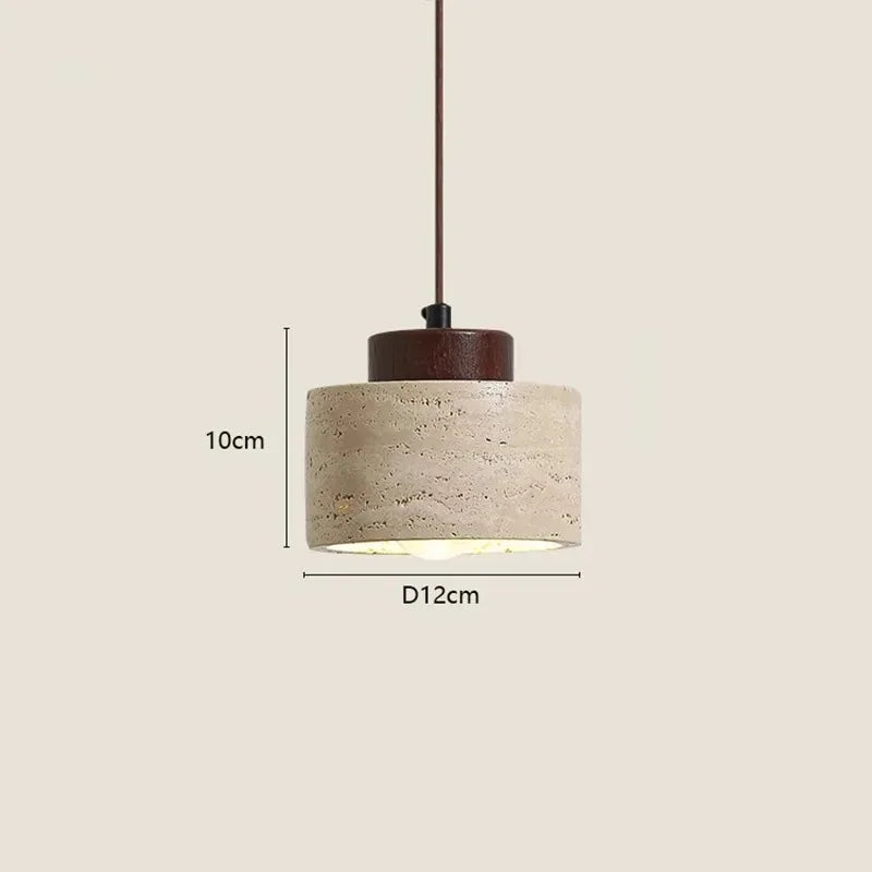 Lustre pierre et bois wabi-sabi