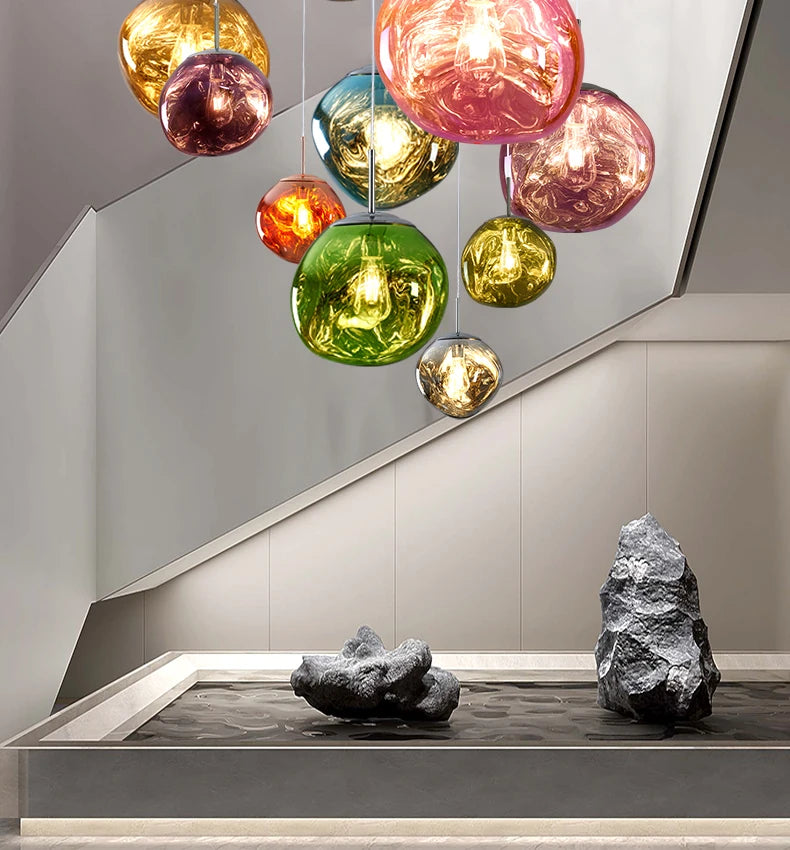 Gamme complète de coloris PVC de la suspension Lava, vue d'ensemble
