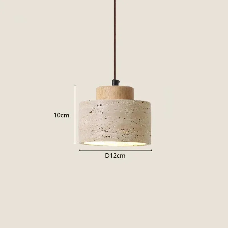 Lustre pierre et bois wabi-sabi