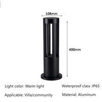 Luminaire extérieur LED IP65 jardin, vue d'ensemble du luminaire allumé