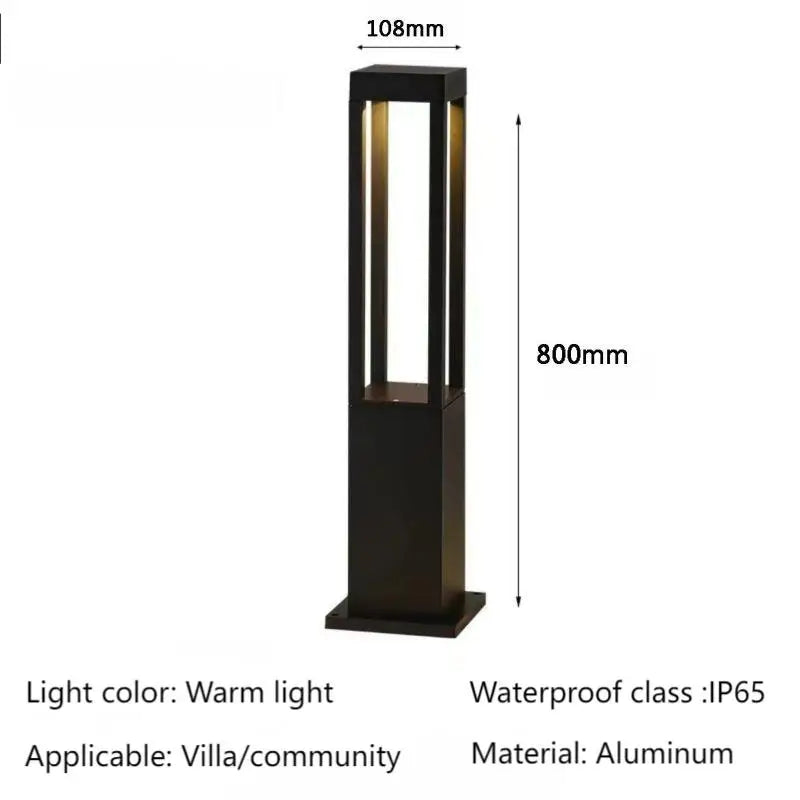 Luminaire extérieur LED IP65 jardin, vue détaillée de la connectique ambiance chaleureuse