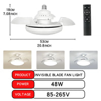 Ventilateur de plafond LED E27 télécommande variateur, vue rapprochée de la structure jeu de lumière naturel