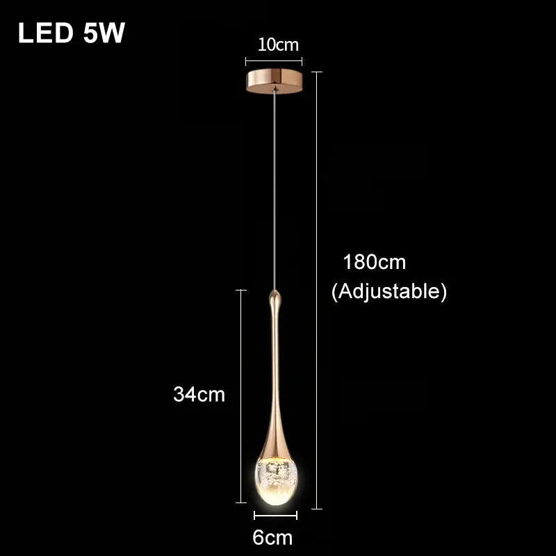 Suspension cristal bulles E27, vue rapprochée de la structure jeu de lumière naturel