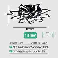 Lustre LED Lotus en variation d'intensité 1 à 100 pour cent