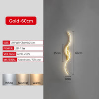 Applique murale LED longue, dimensions et supports illustrés