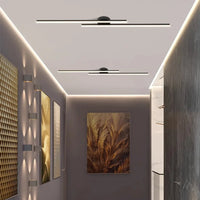 Plafonnier LED long aluminium 60 cm, détail de la finition et du matériau