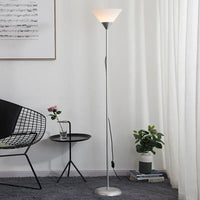 Lampadaire LED design 3 coloris salon E27, vue rapprochée de la structure jeu de lumière naturel