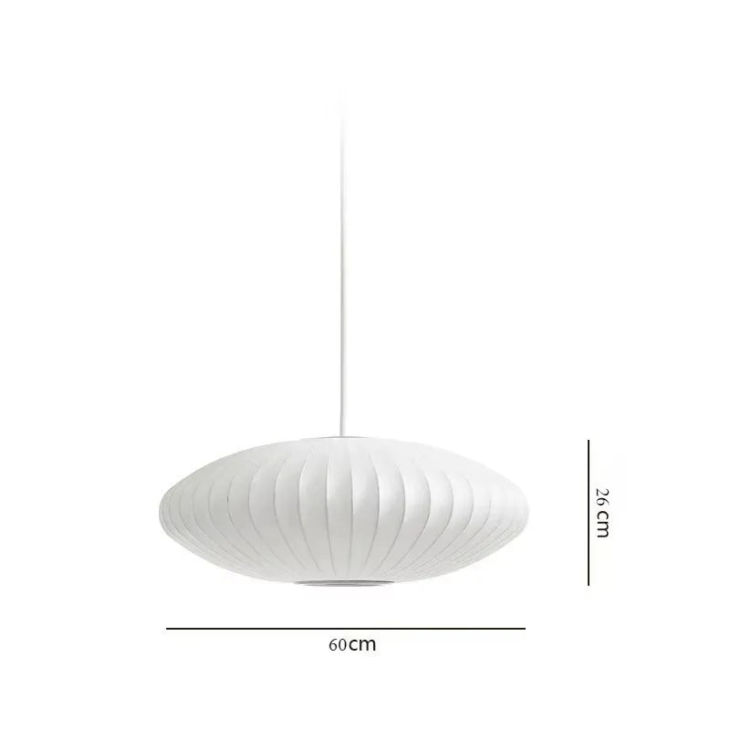 Suspension soie italienne E27 30-50 cm salon, installé en salle à manger cosy ambiance chaleureuse